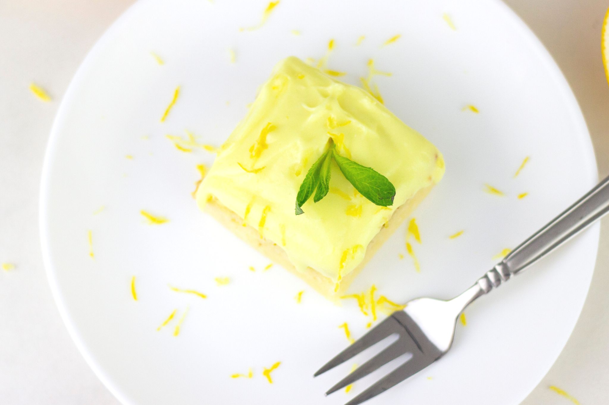 lemon cake on a white plate