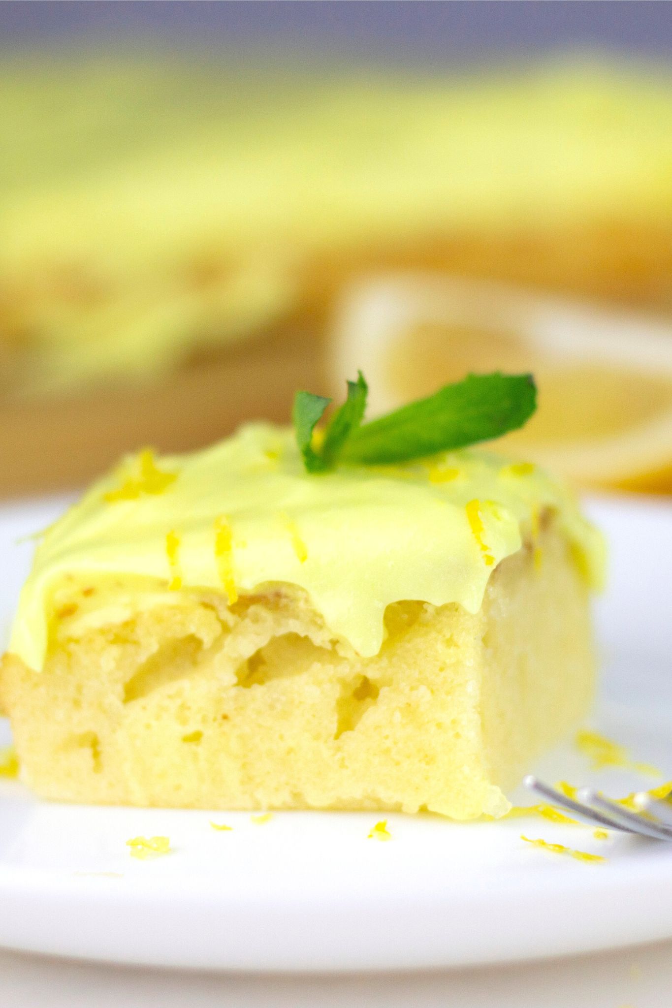 lemon cake on a white plate