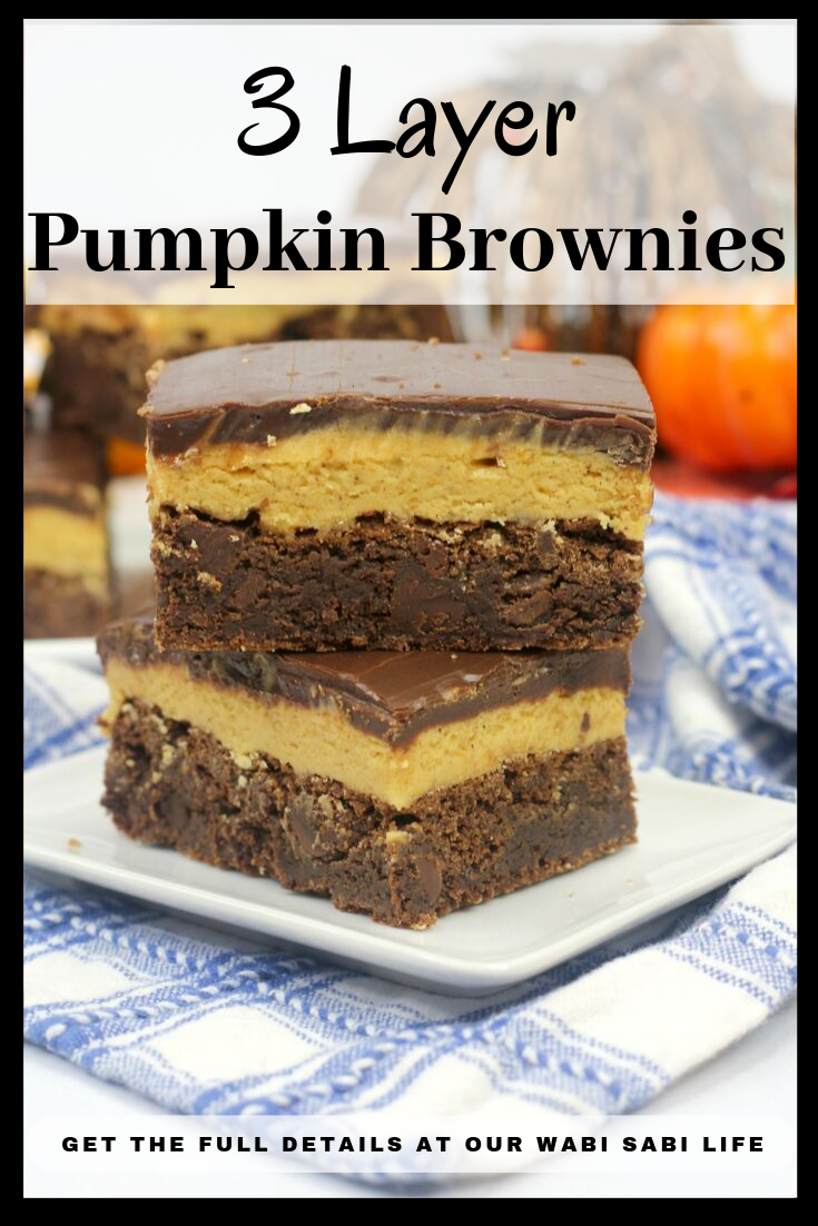 triple layer pumpkin brownies