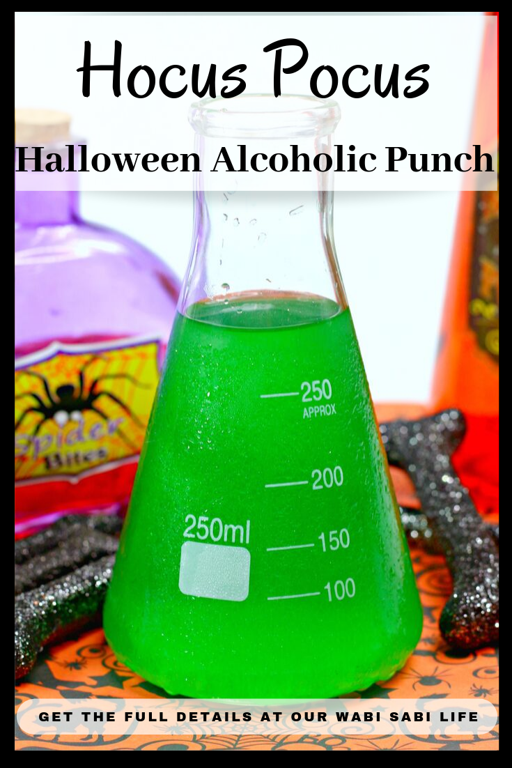 Hocus Pocus Halloween Alcoholic Punch - Our WabiSabi Life