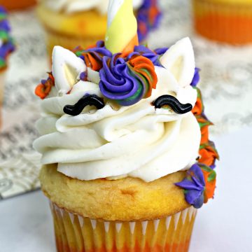 unicorn cupcake with witch colors