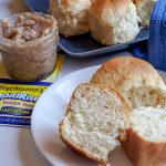 homemade dinner roll on a white plate