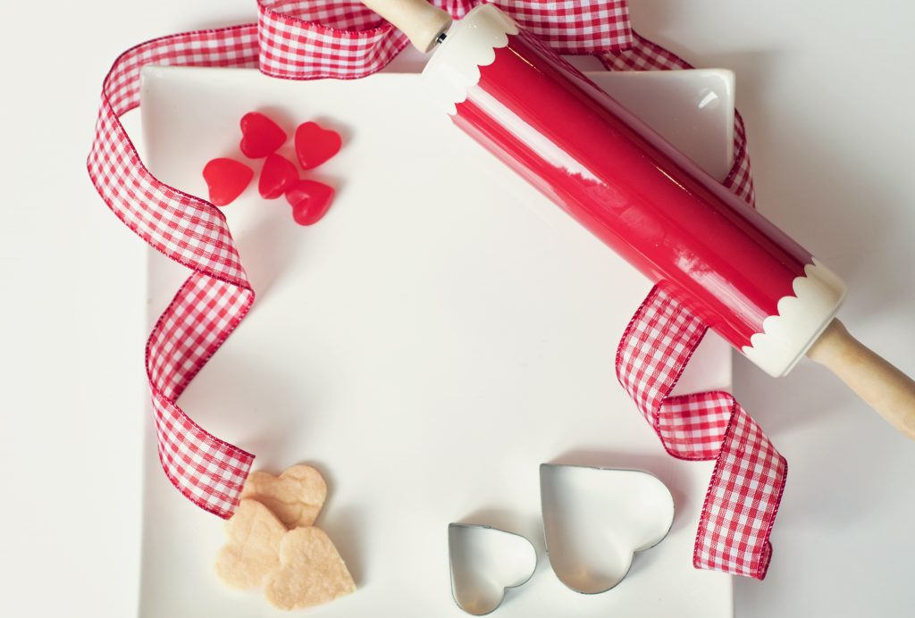 Valentine's Day cookies with heart cookie cutter