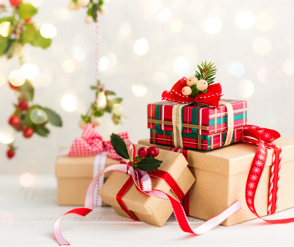 4 gift rule presents with a sparkling background