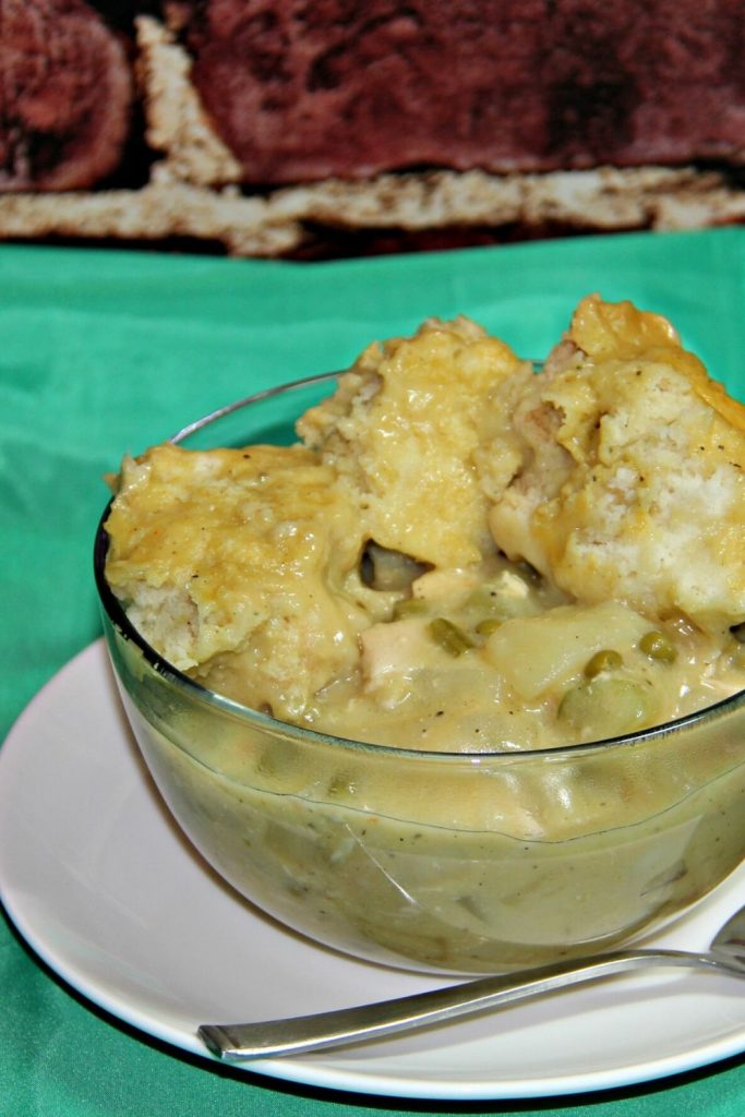 Irish chicken and dumpling stew in a bowl