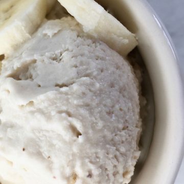 banana ice cream in a bowl
