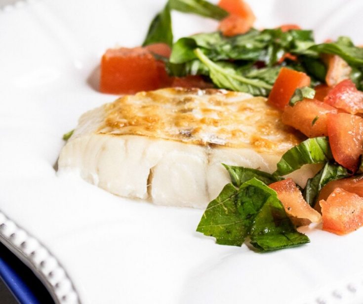 Parmesan Baked Haddock with Fresh Tomatoes and Basil