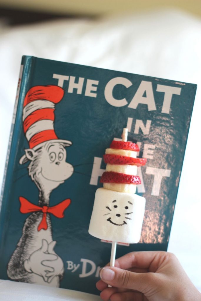 cat in the hat snack with the book