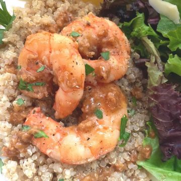 lemon garlic shrimp over quinoa