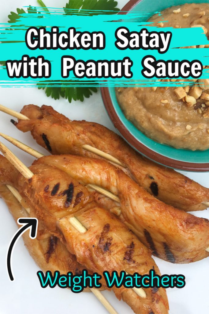 Chicken Satay with a Peanut Sauce for pinterest