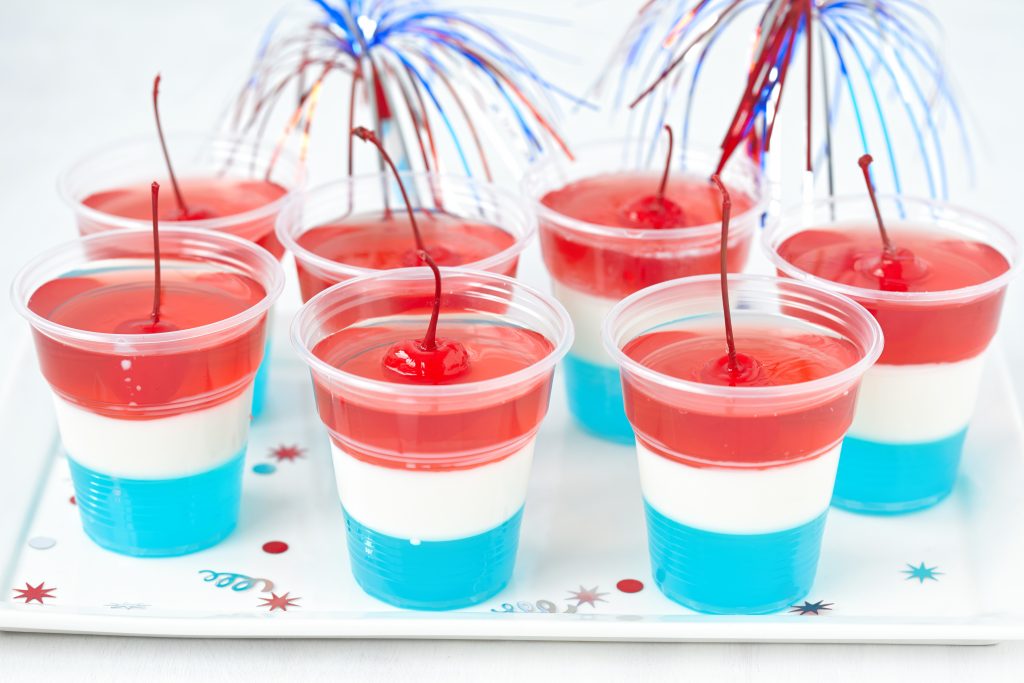 jello shots in red white and blue