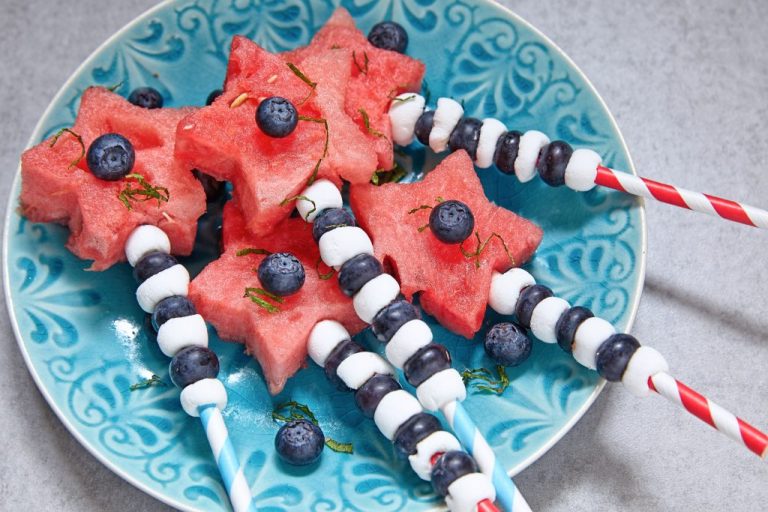 Easy Patriotic Fruit Skewers Recipe - Our WabiSabi Life