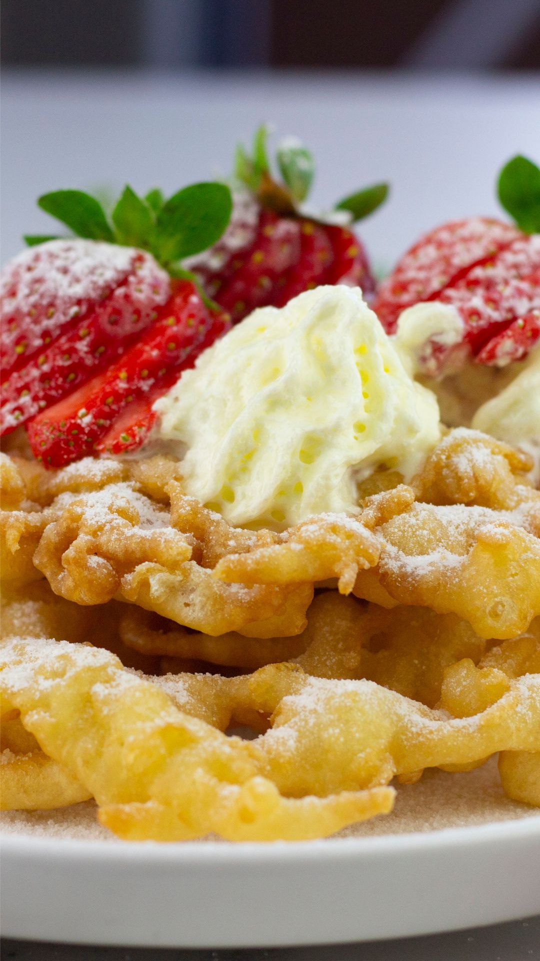 close up of funnel cake