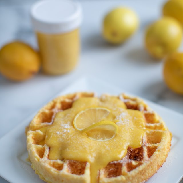 Easy Keto Chaffle With Homemade Sugar Free Lemon Curd