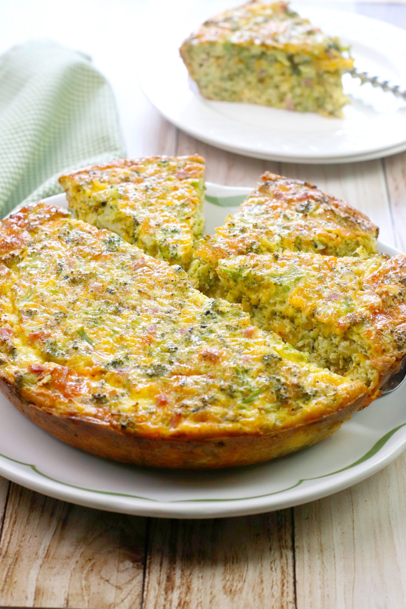 Easy Ham and Cheese Quiche with Broccoli - Our WabiSabi Life