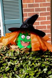 Halloween Witch from Upcycled Gain Container - Our WabiSabi Life