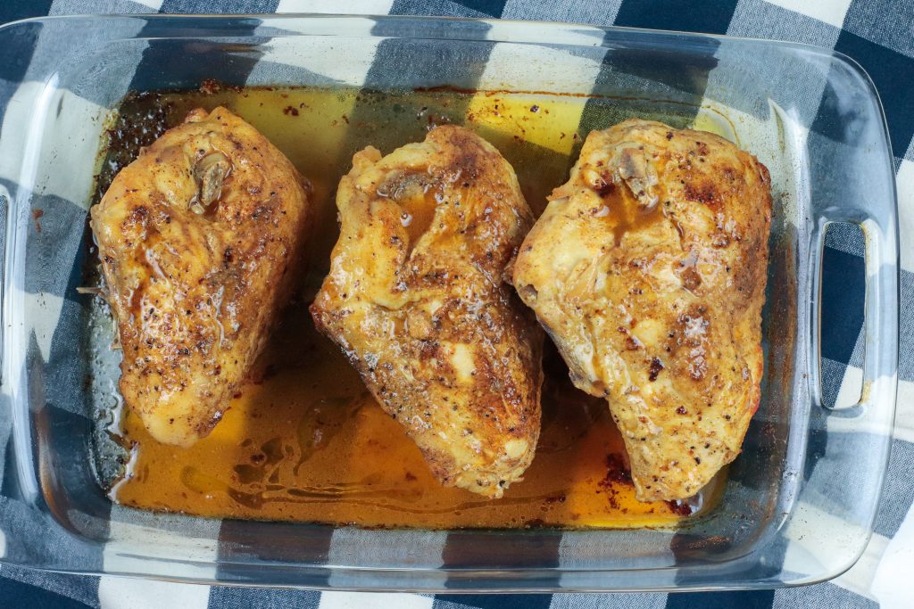 chicken breast in a pan