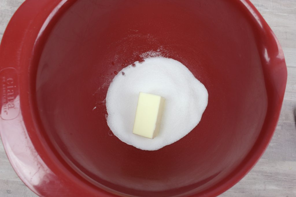 butter and sugar in a bowl