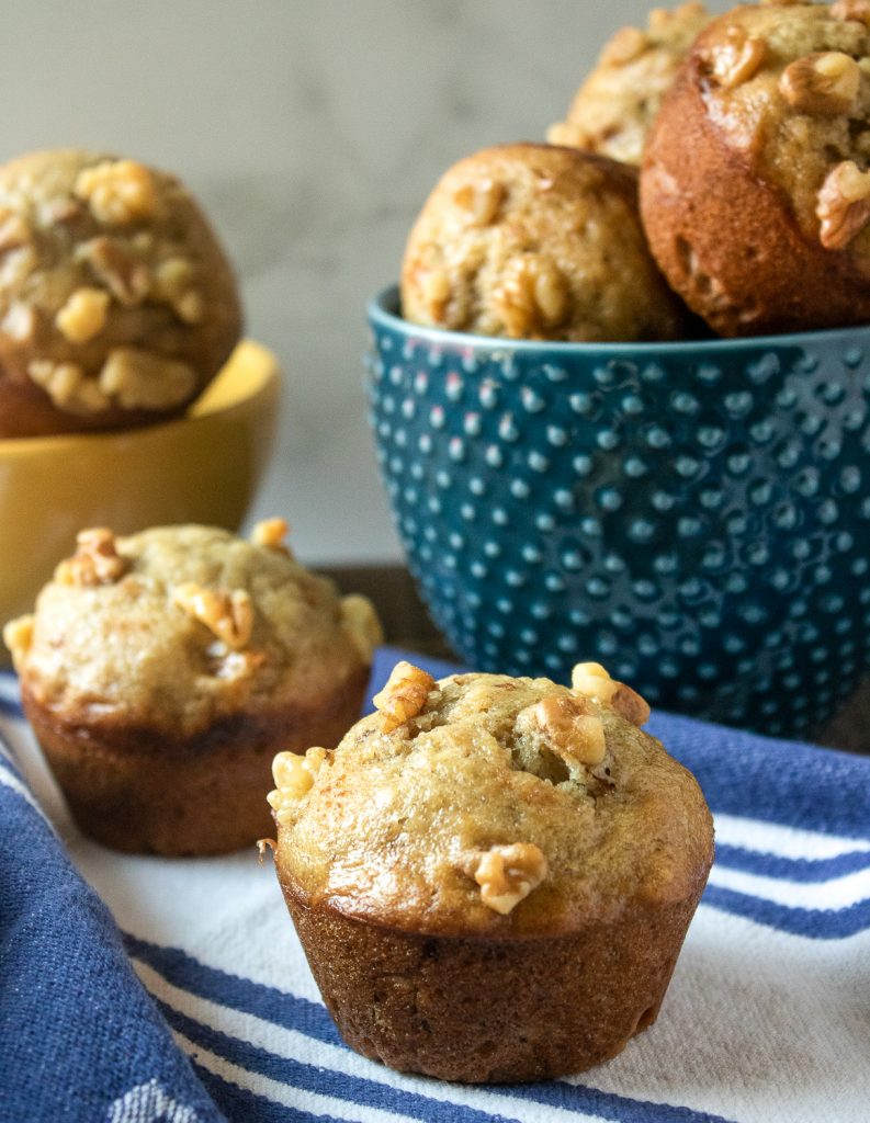 The Best Banana Nut Muffins on a table