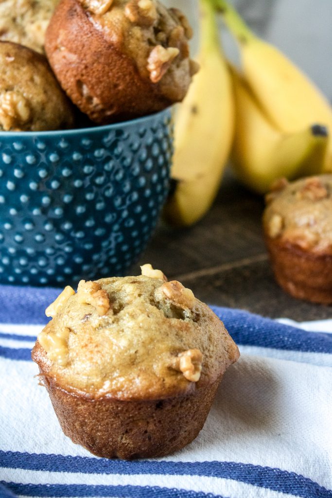 The Best Banana Nut Muffins on a table