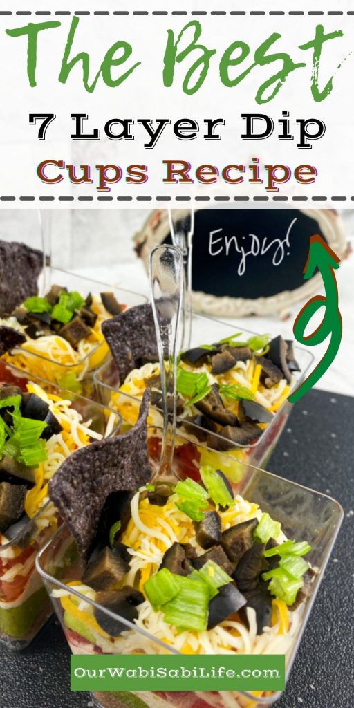 The Best Individual 7 Layer Dip Cups Recipe pinterest image