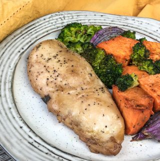 chicken and veggies on a plate