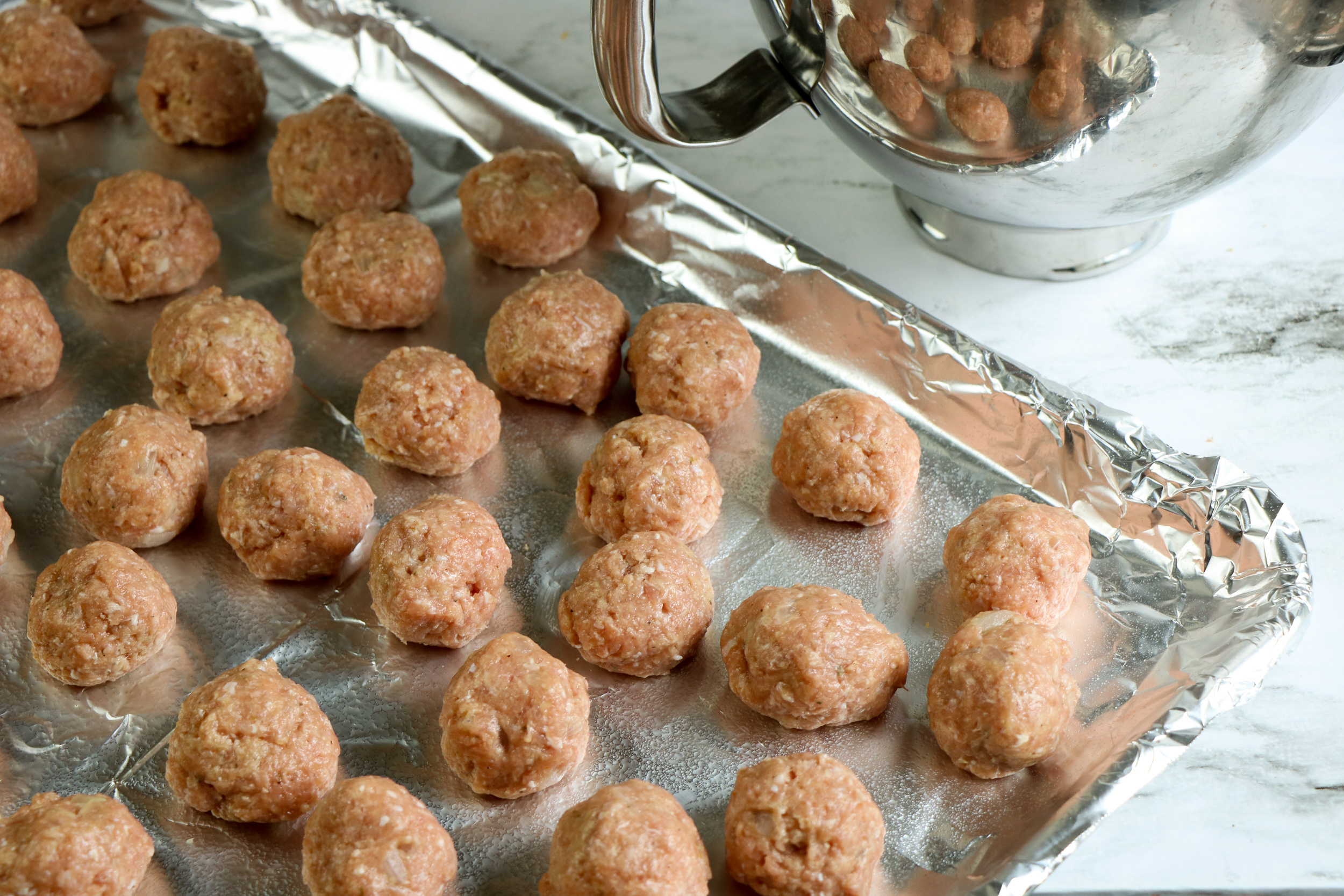 meatballs on a tray