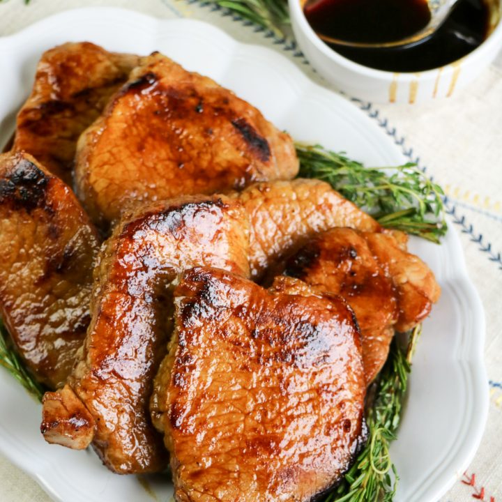 Bourbon Molasses Pork Chops