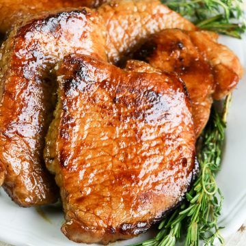 Bourbon Molasses Pork Chops