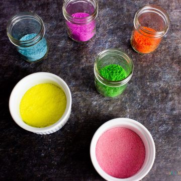 Different colors of DIY Sanding Sugar