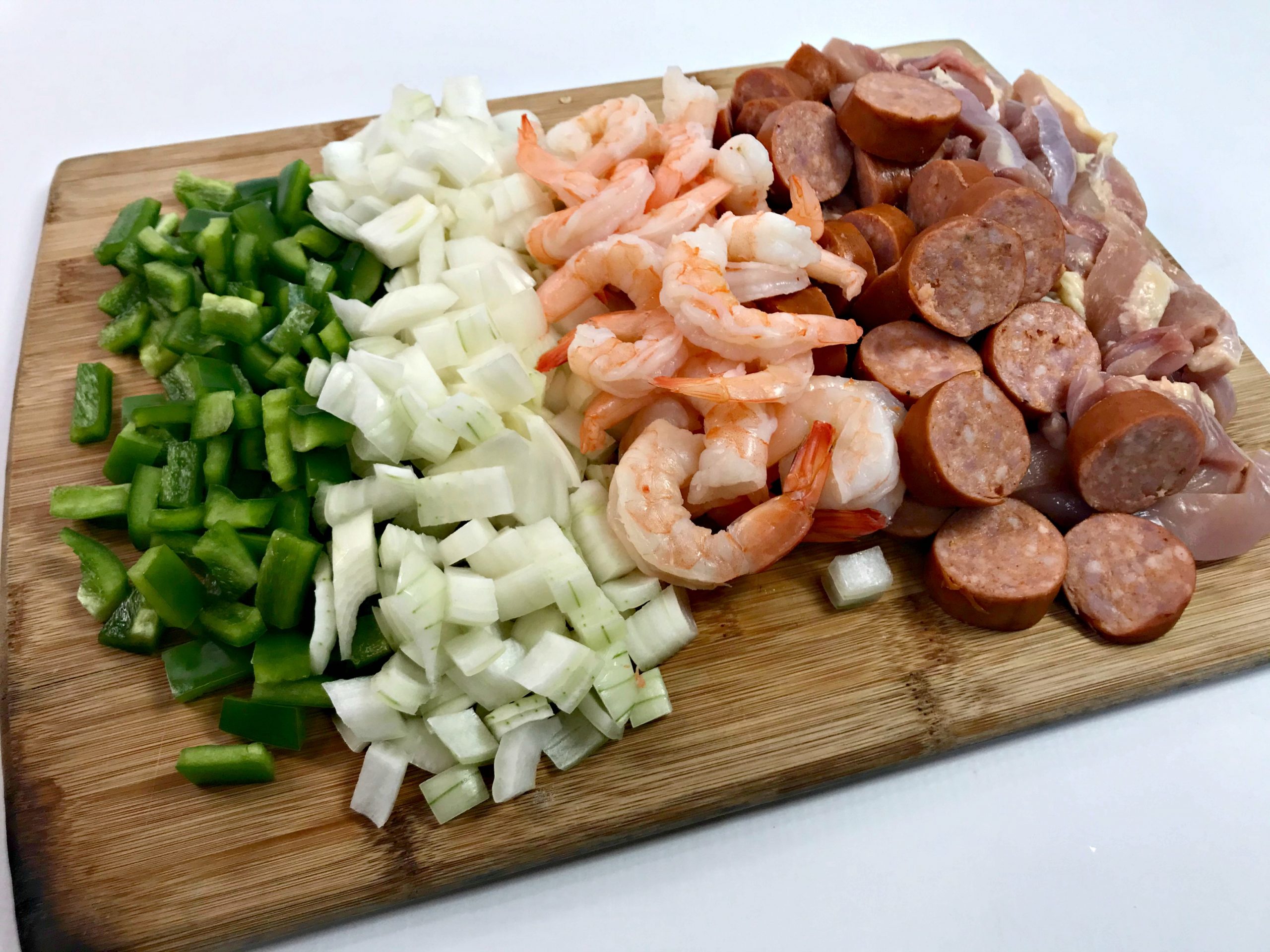 ingredients on a wooden board.