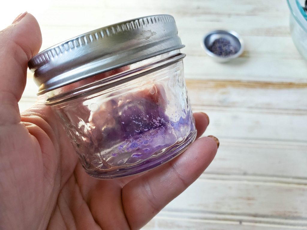 mason jar with purple