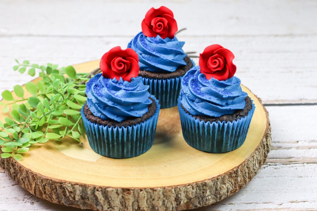Beauty and the Beast Cupcakes - Chocolate Fudge Filled Cupcakes
