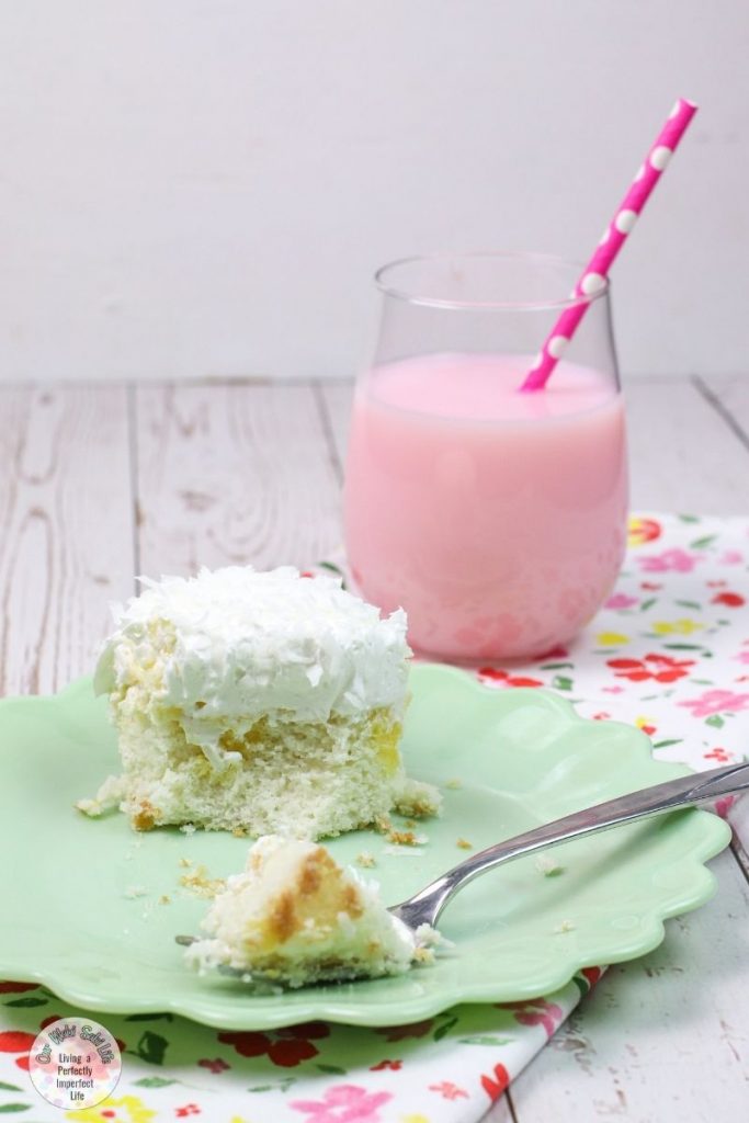 coconut poke cake with milk.