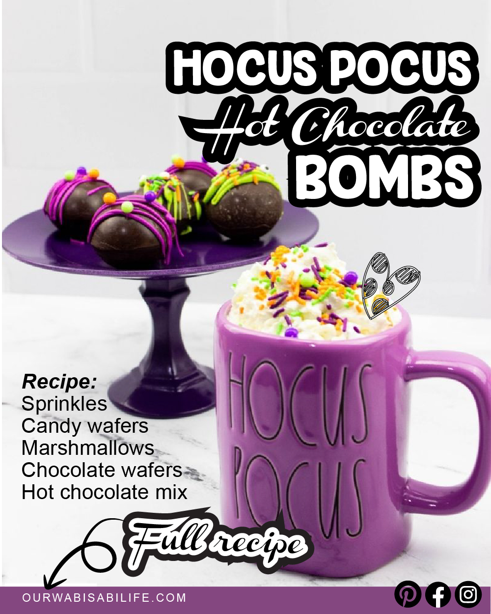 How to Make Hocus Pocus Hot Chocolate Bombs - Our WabiSabi Life