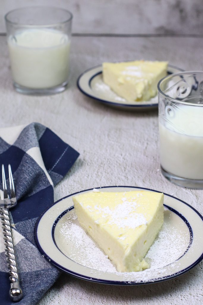 ww white chocolate cheesecake on a light plate