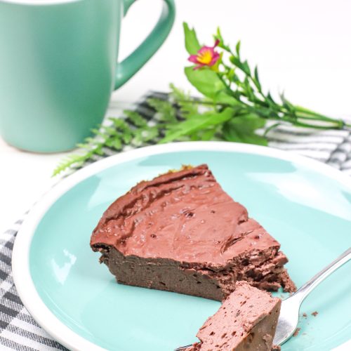 weight watchers chocolate cheesecake on a plate