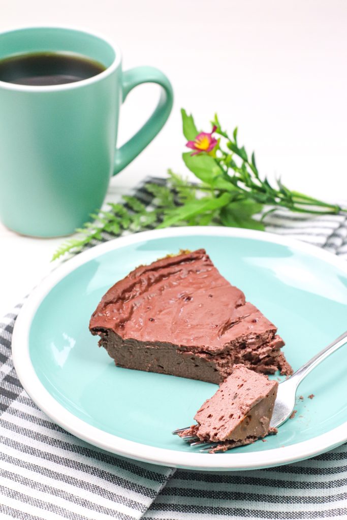 weight watchers chocolate cheesecake on a plate