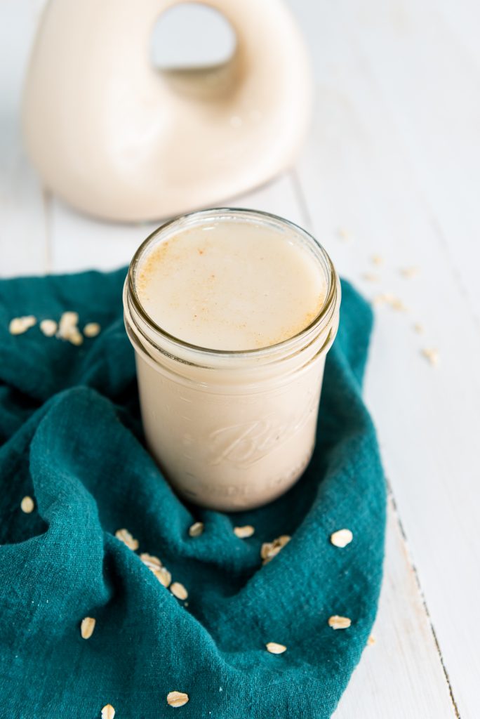 oat milk in a jar