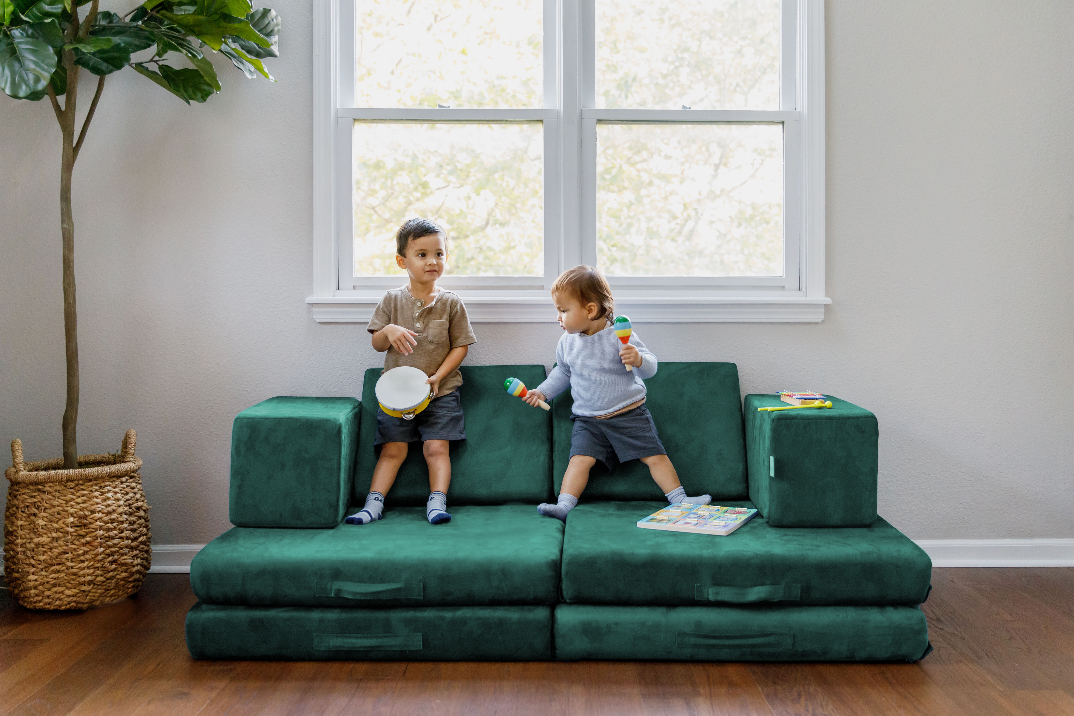 kids on figgy play couch