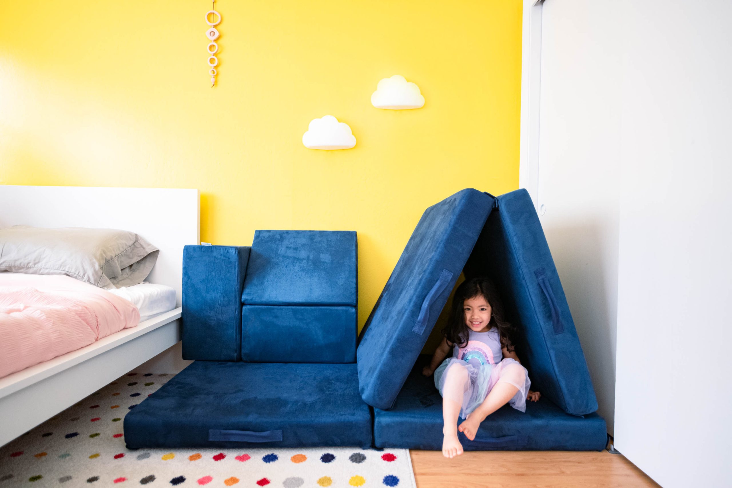 blue play couch