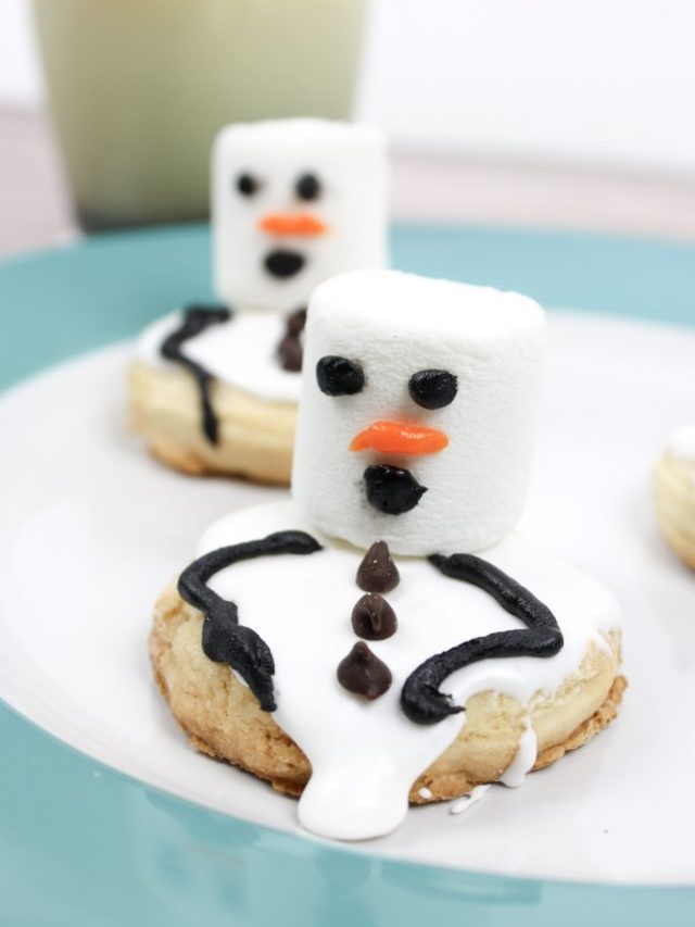 how to make simply adorable melting snowman cookies