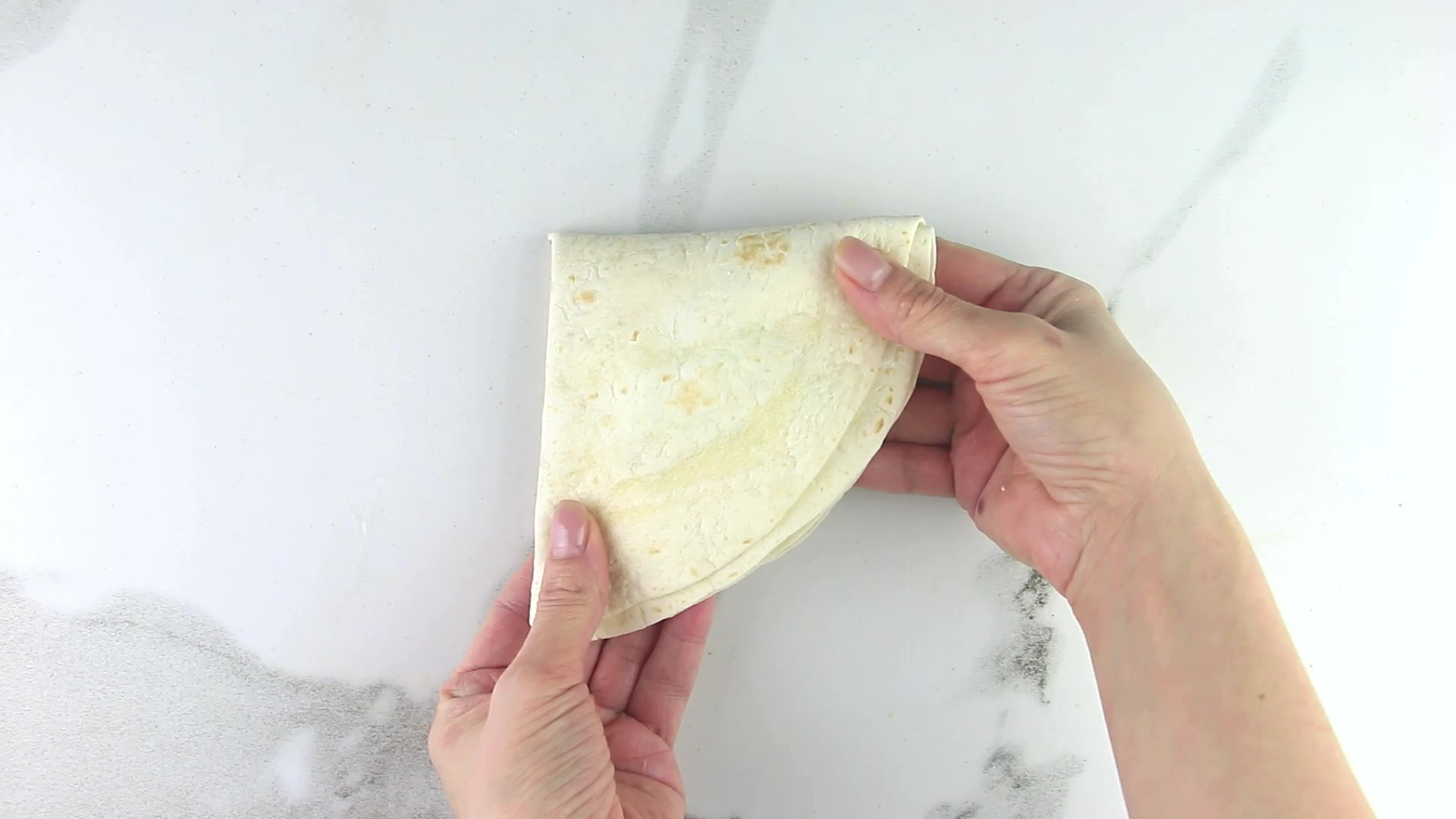 folded tortilla wrap hack
