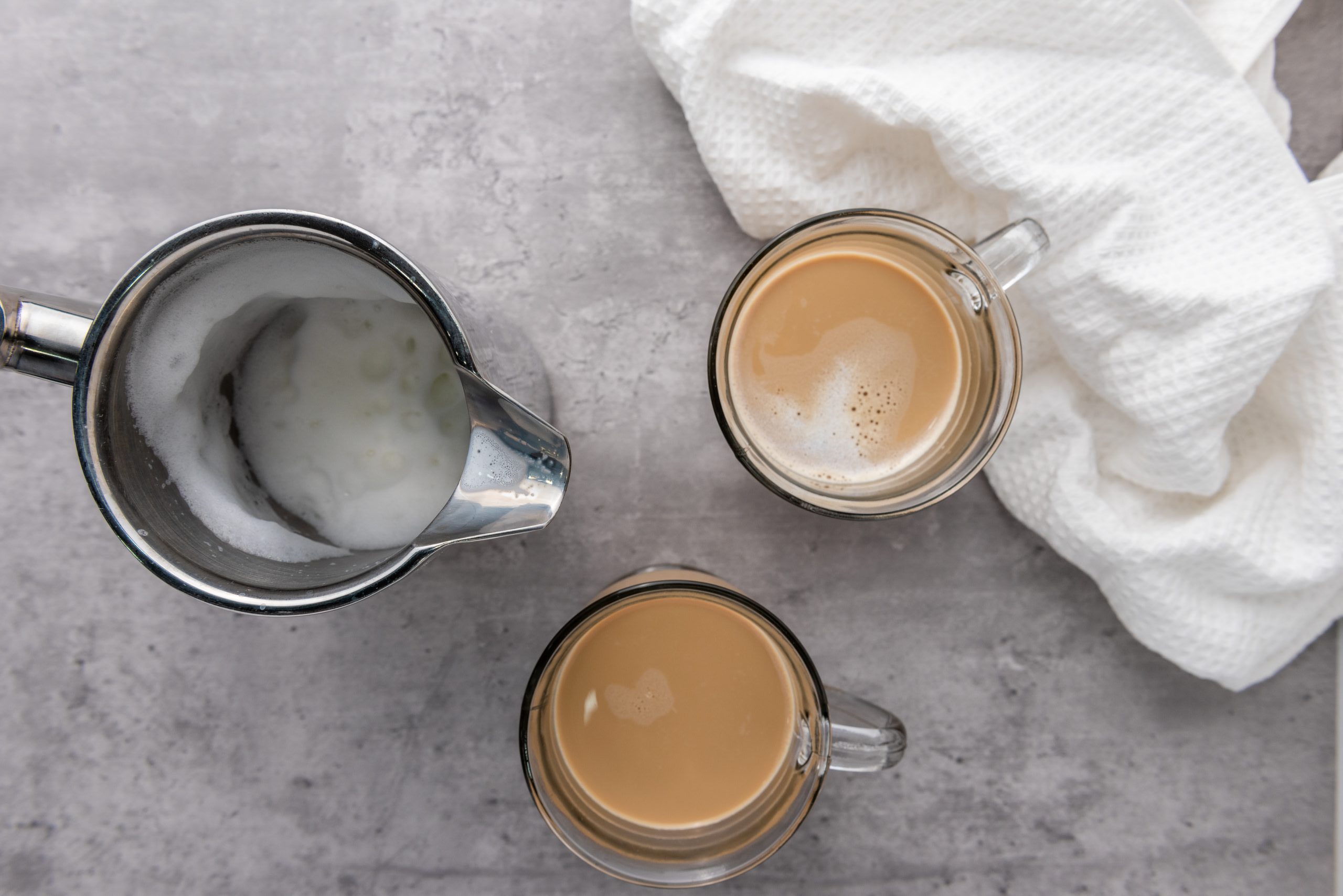 homemade copycat vanilla lattes in 2 cups