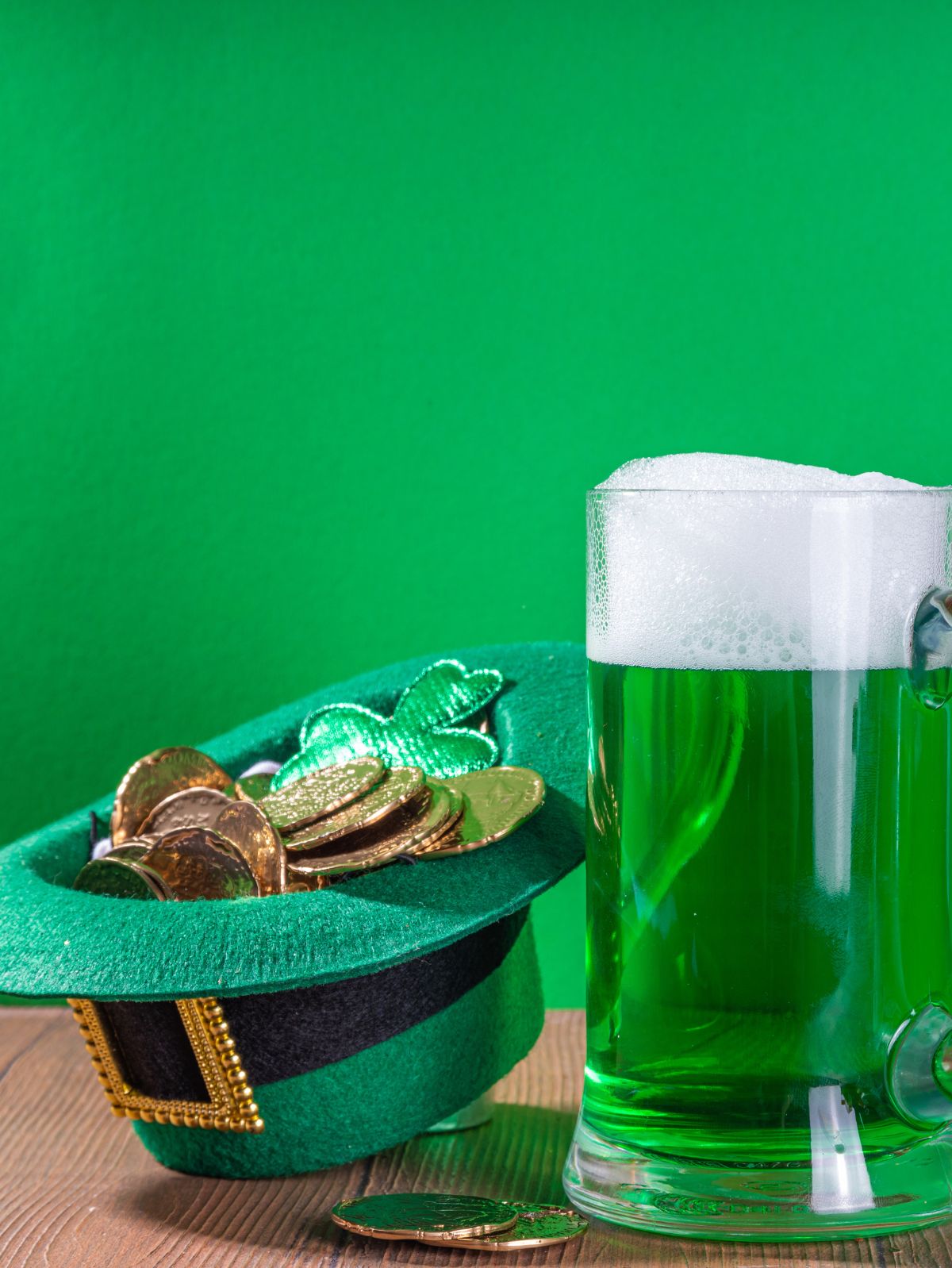 coins and a drink