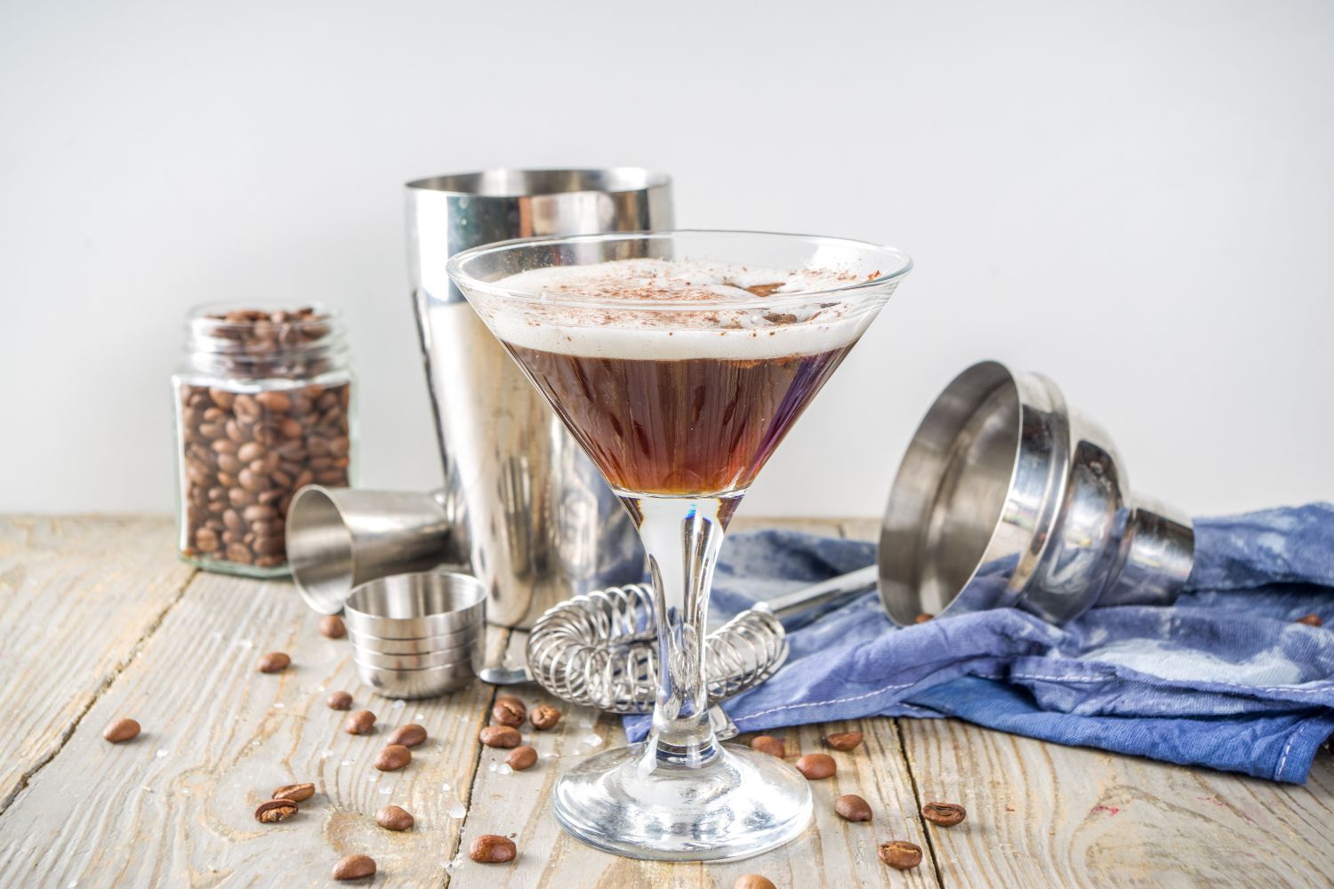 Coffee Martini on a brown table