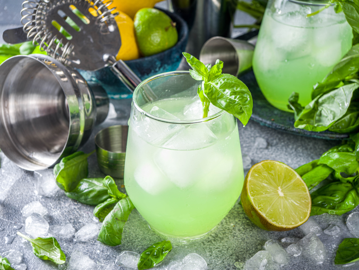 green gin cocktail