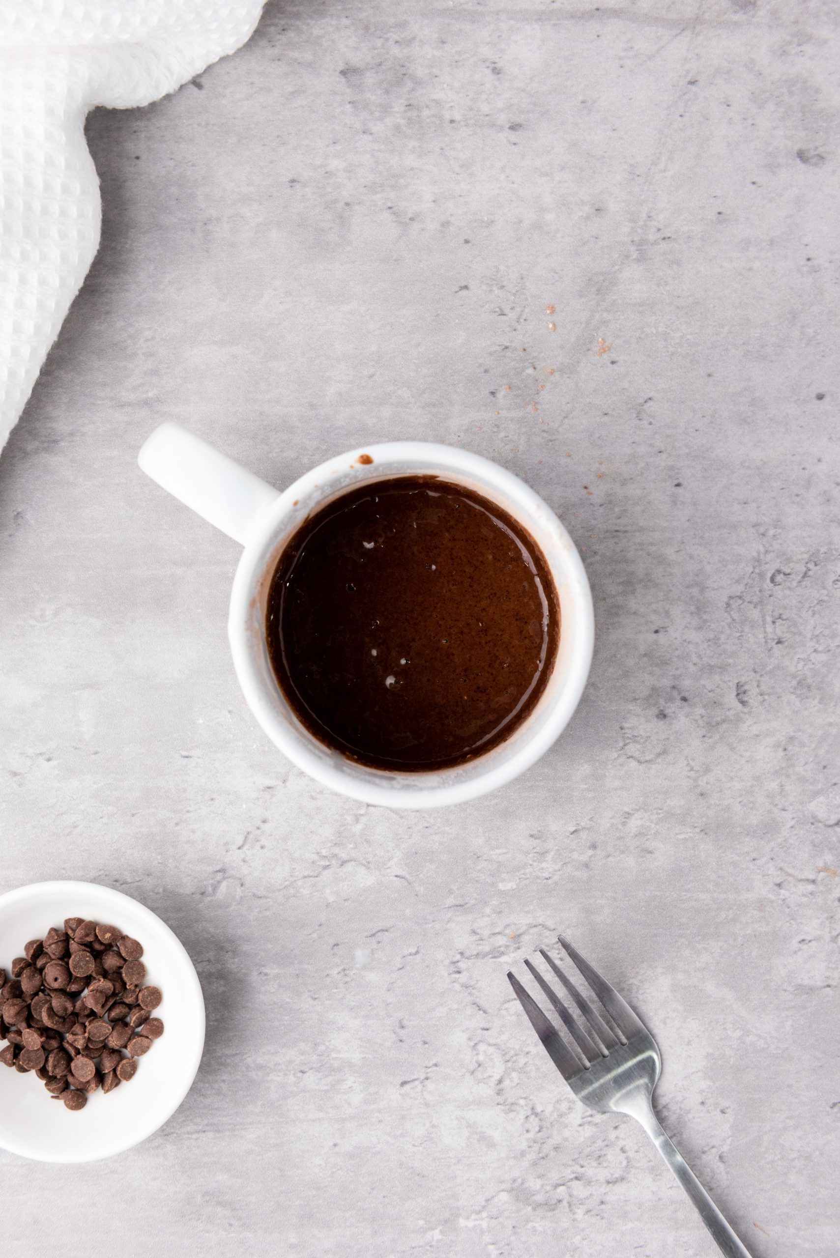 brownie batter in mug