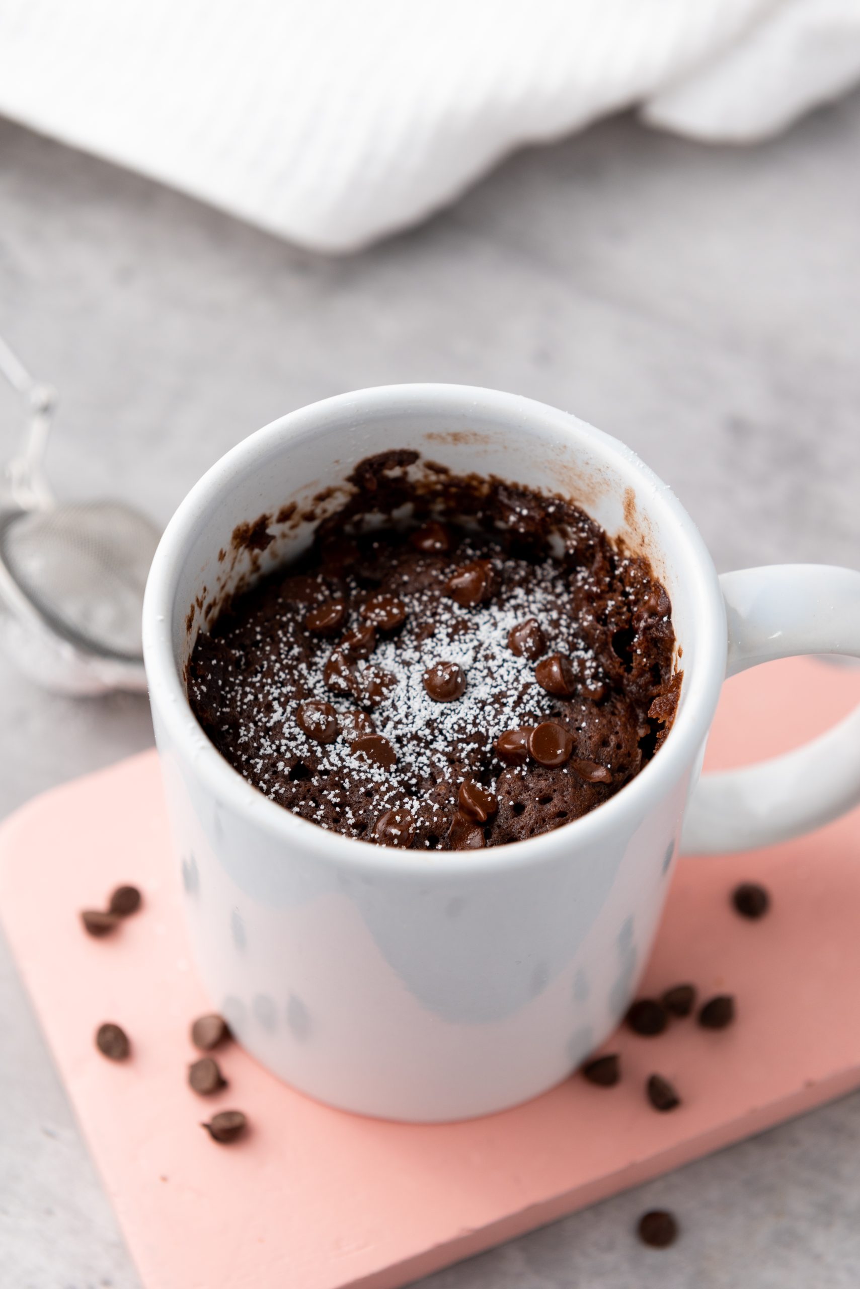 mug brownie in a white mug