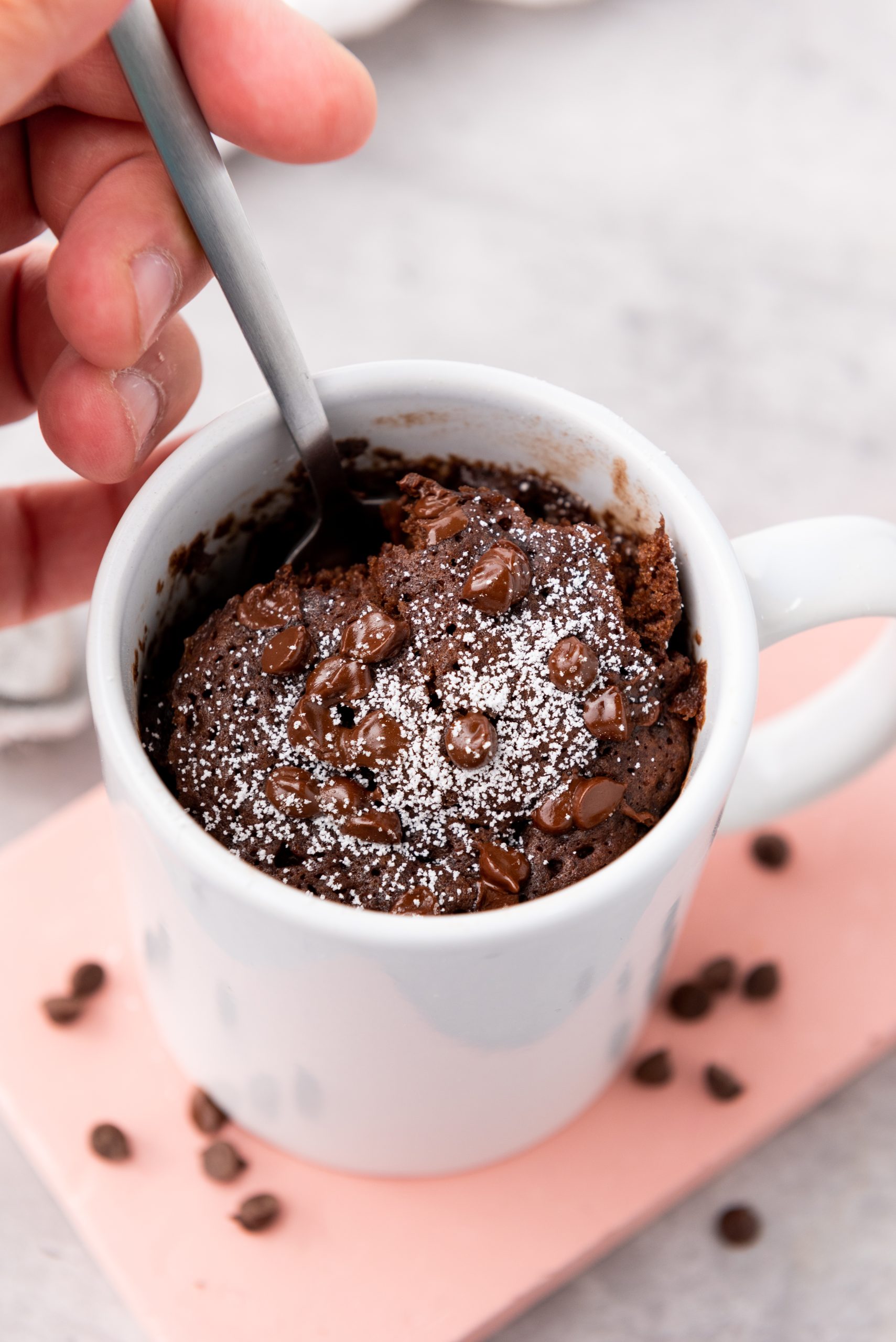 mug brownie in a white mug